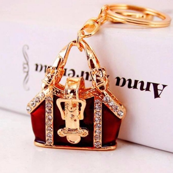 3 Color Lady Hangbag Crystal Keychains - Picture 2 of 8